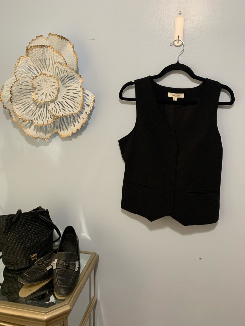 Haver and Blair NWOT Black Button-Front Vest size medium